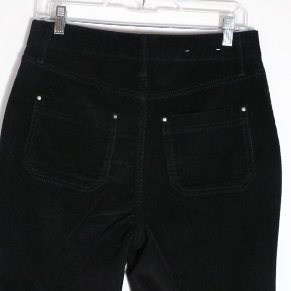 Boden Straight Leg Corduroy Jeans Womens 8 Black Patch Pockets Ankle High Rise - Picture 7 of 7